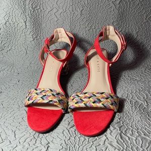 Kelly & Katie Tropical Orange/Multicolor Short Heels | New!